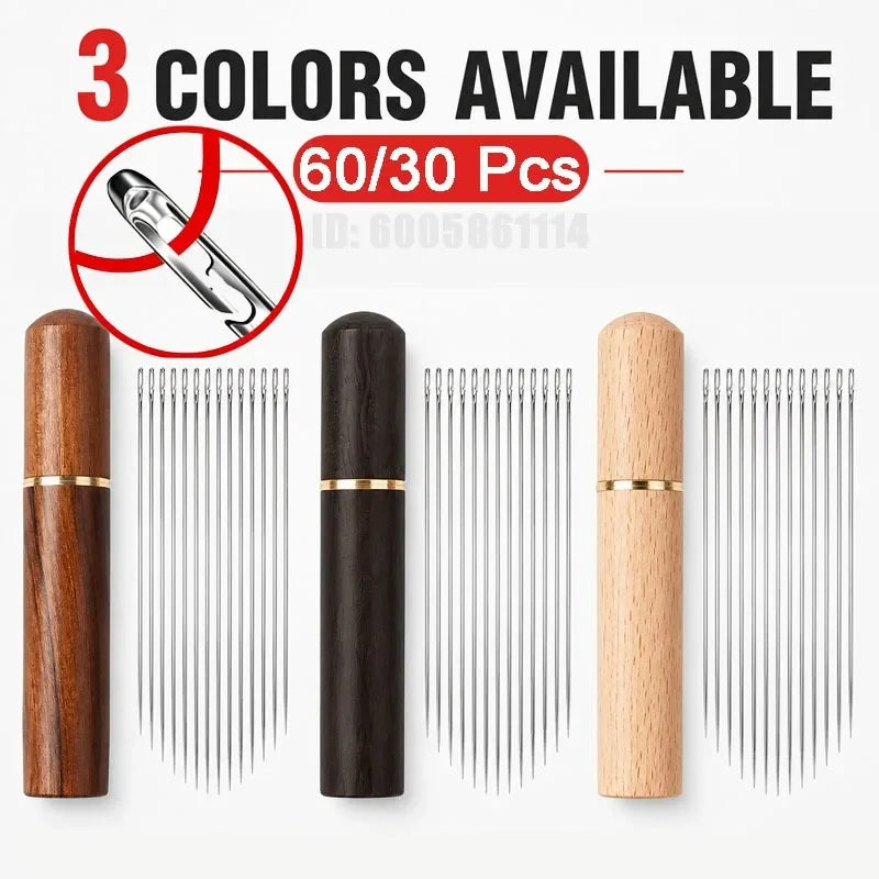 60/30 Agujas de coser de acero inoxidable con orificio grande para enhebrar