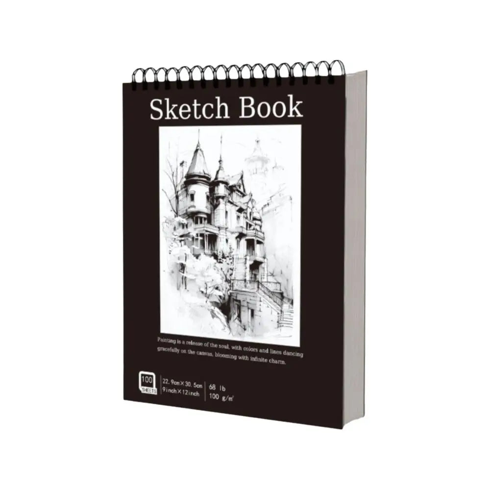 Cuaderno de bocetos en espiral de 100 hojas, portátil, con páginas perforadas, papel sin ácido