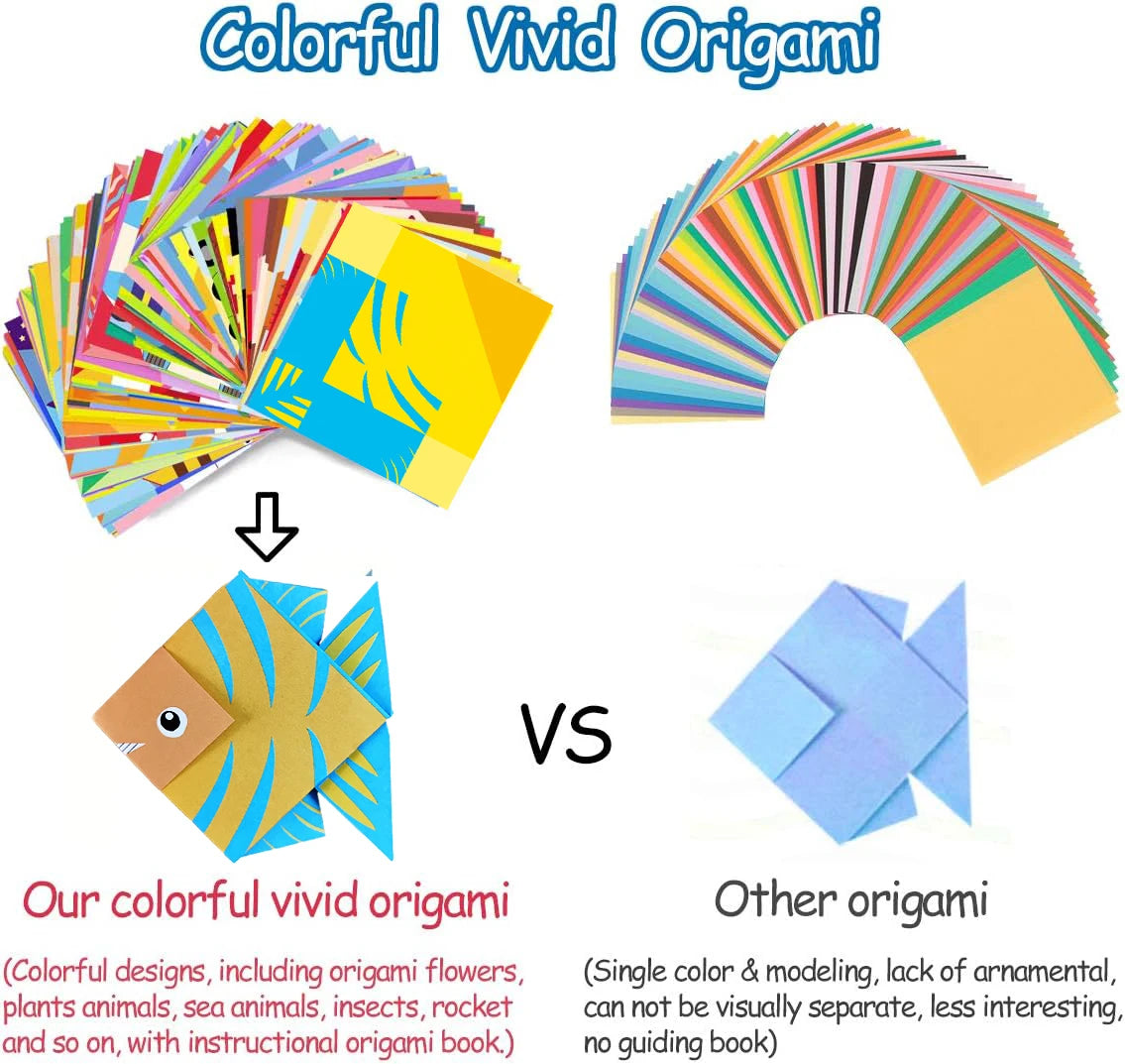 Kit de Origami, 30/96 hojas, libro guía artesanal de papel de Origami para principiantes