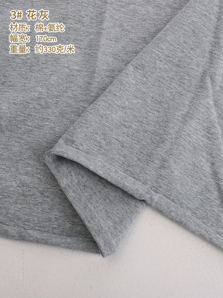170x50cm 95% algodón 5% LICRA tejido de Jersey hacer ropa deportiva de primavera y verano, tela de alta elasticidad 330 g/m