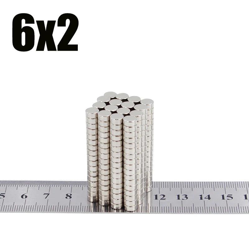 Imanes de Neodimio NdFeB Redondos, Súper Potentes, Fuertes y Permanentes, 4x2, 5x2, 5x3, 6x2, 6x3, 8x2, 10x1, 10x2, 12x2