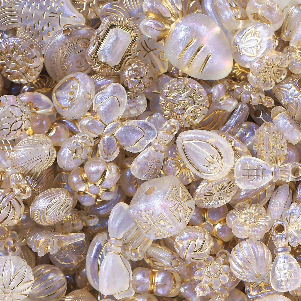 40 g/lote de mostacillas clásicas mixtas, acrílicas para joyería