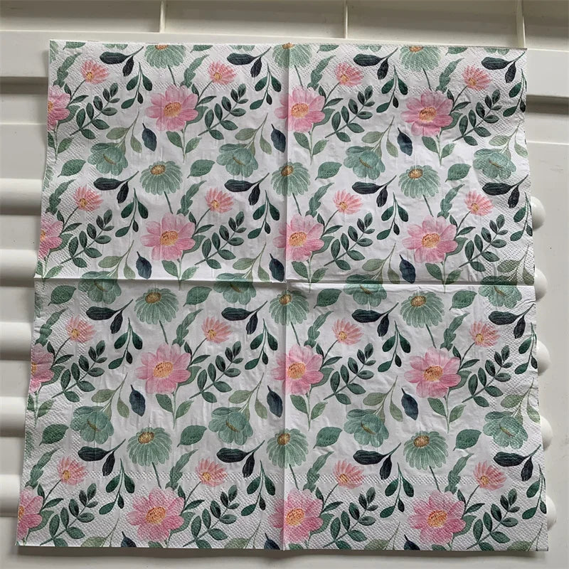 Decoupage-Servilletas de papel de flores, mariposas, 20 unidades