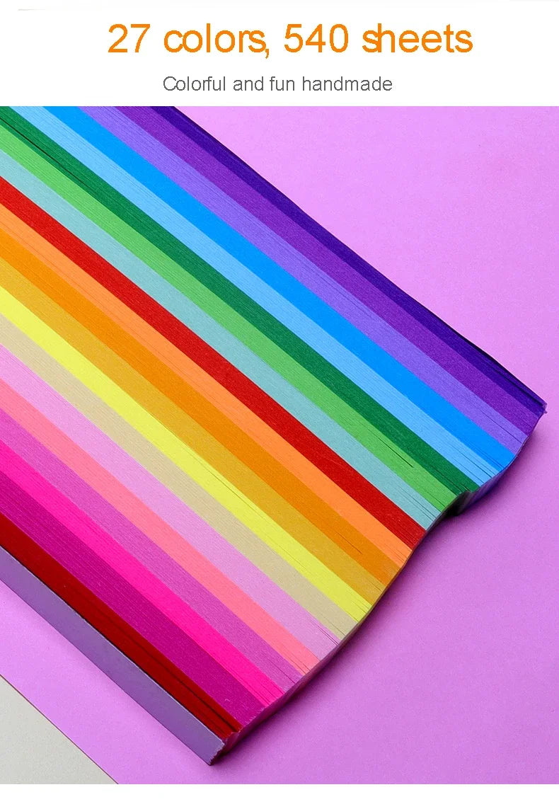 Tira de papeles de estrellas de Origami, 540 hojas, doble cara