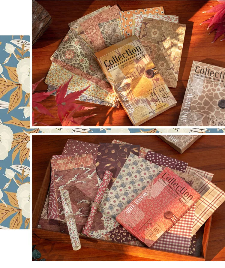 60 uds. de patrones florales artísticos, retro, creatividad hecha a mano