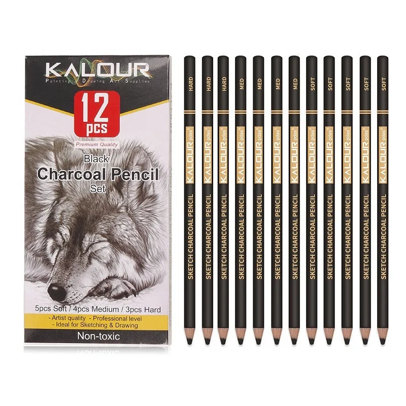 Lápiz de carbono para dibujar sombra, juego de lápices artísticos para pintar, lápiz de arte profesional