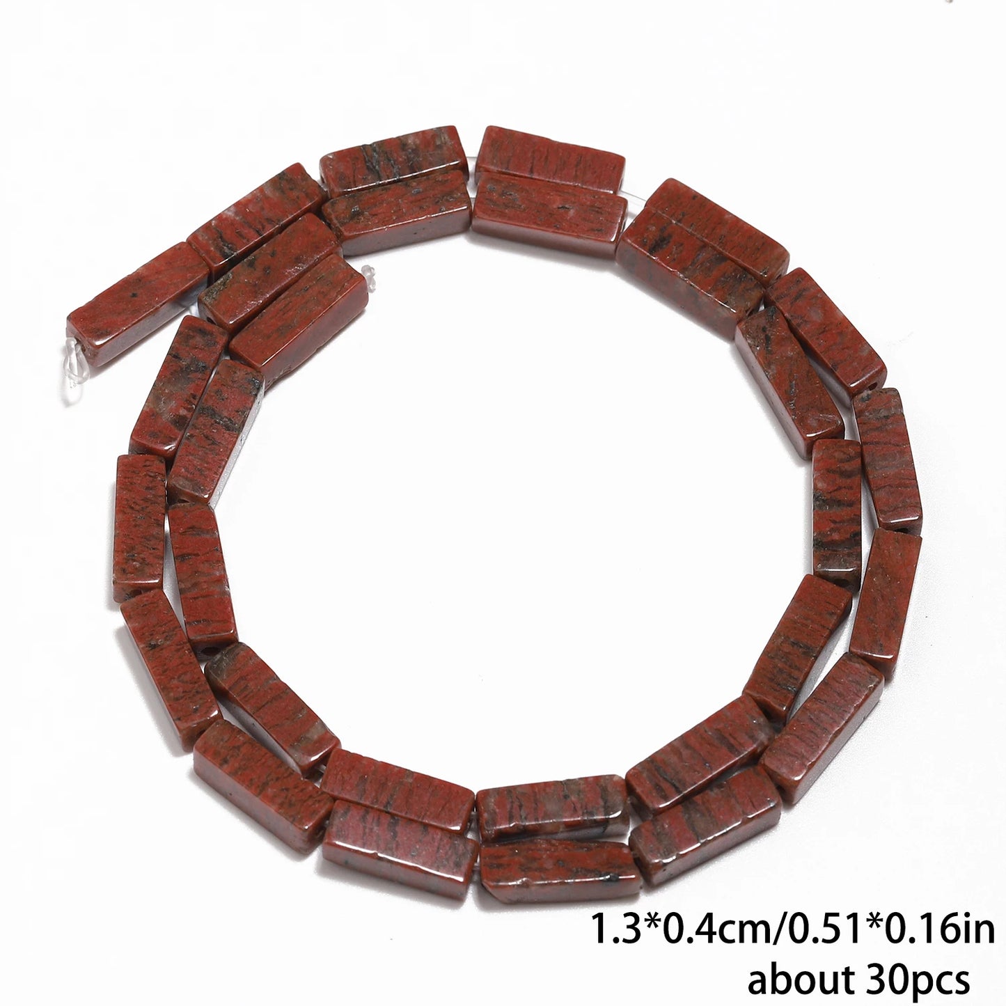 Mostacillas de piedra natural con forma rectangular para fabricación de joyas, 13x4mm, 30 piezas