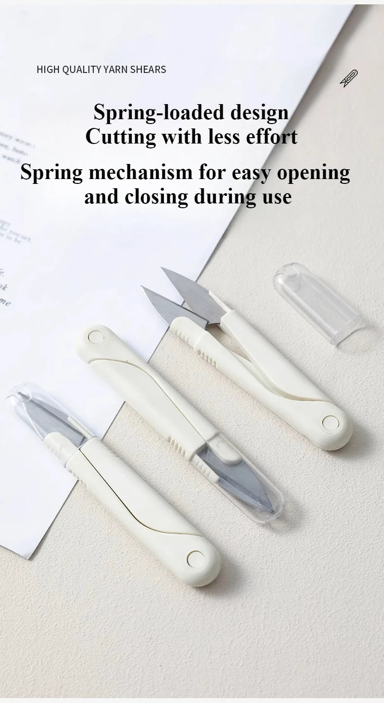 Tijeras de resorte para costura en forma de U, con tapa, de acero inoxidable, 1 unid.