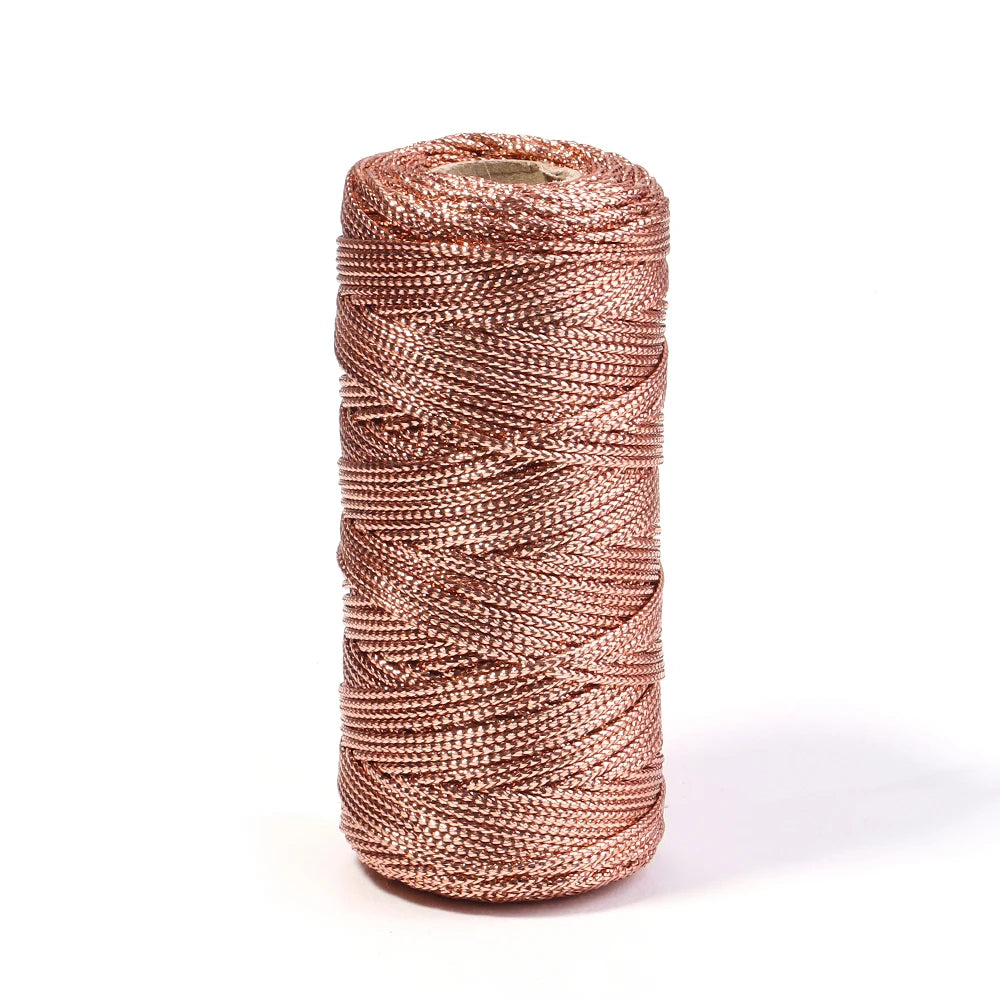 Cuerda de 1,5mm y 100m, cordón dorado y plateado para embalaje de regalo, cordón para macramé