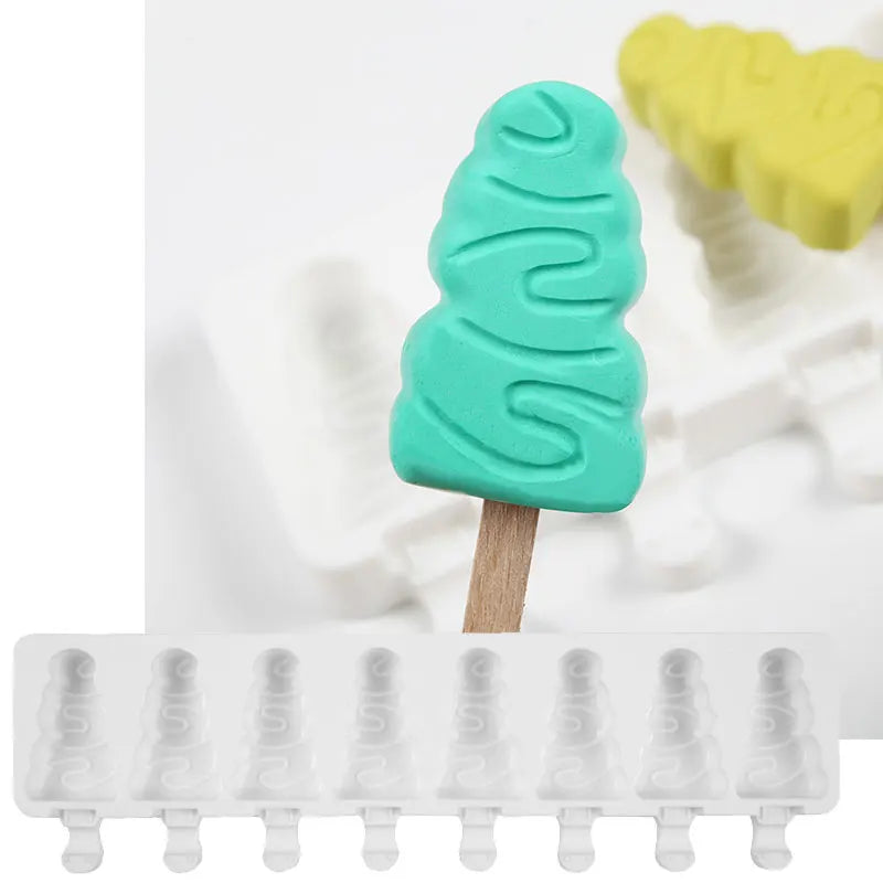 Molde para helados ranurado de silicona, varios estilos.
