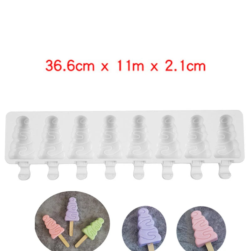 Molde para helados ranurado de silicona, varios estilos.