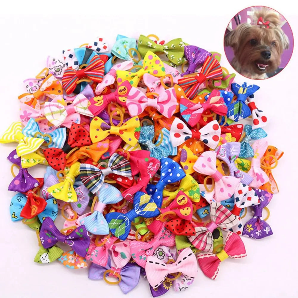 10/20 piezas lazo para el pelo para el cuidado de perros pequeños, de colores mezclados
