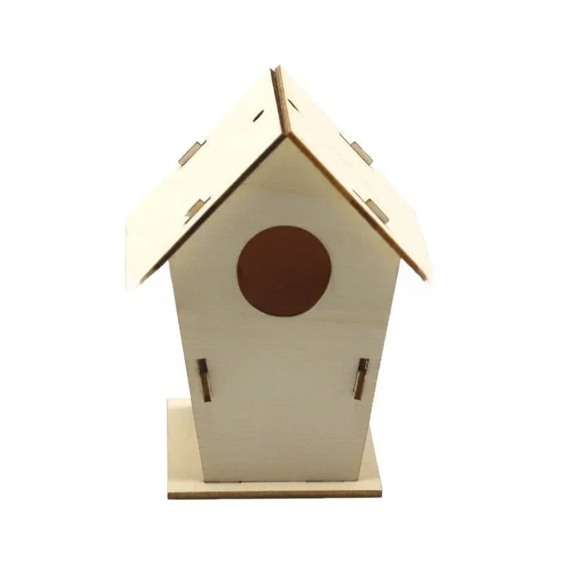Casa para pájaros de madera hecha a mano para colgar en exteriores