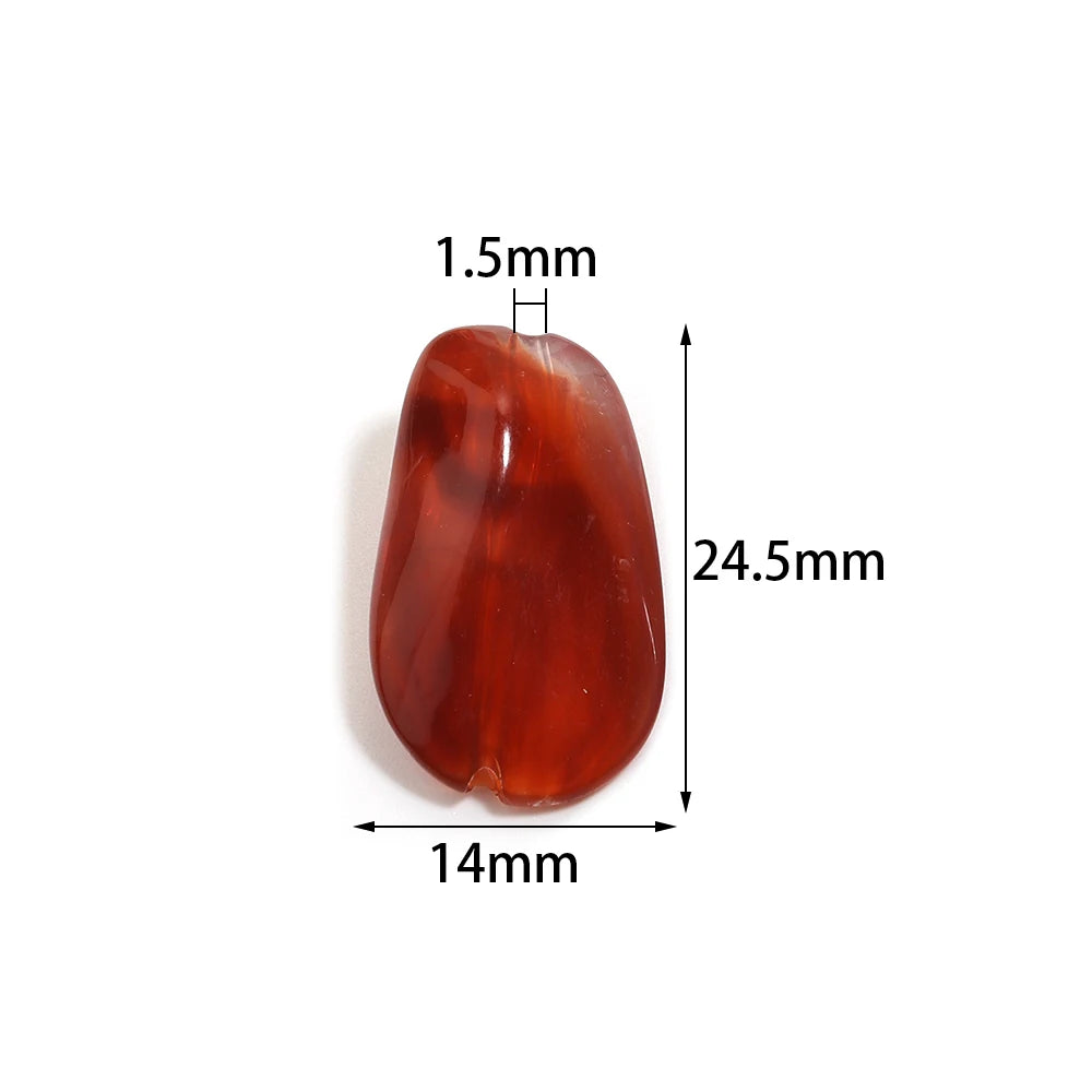 30 unids/lote de mostacillas acrílicas de forma Irregular de colores para fabricación de joyas