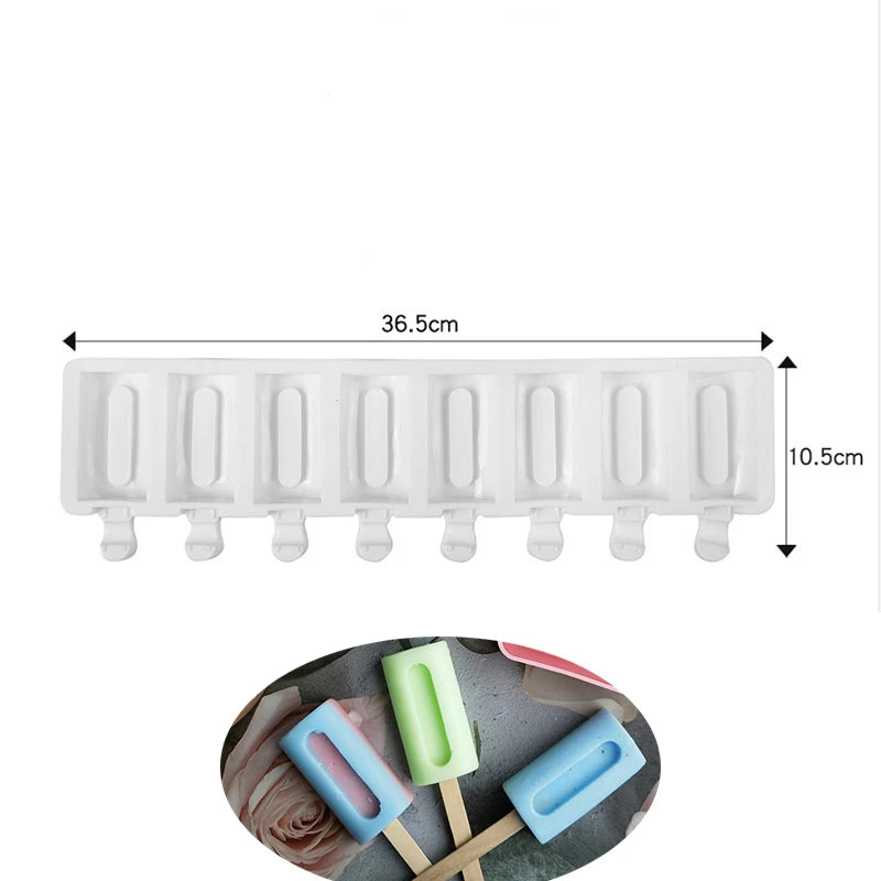 Molde para helados ranurado de silicona, varios estilos.