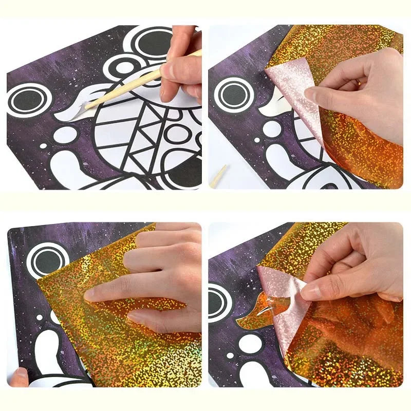 9 a 20 piezas de papel mágico, pegatinas creativas