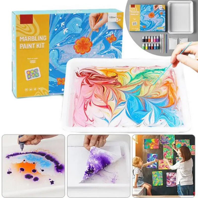 Juego de pintura de mármol acuático
