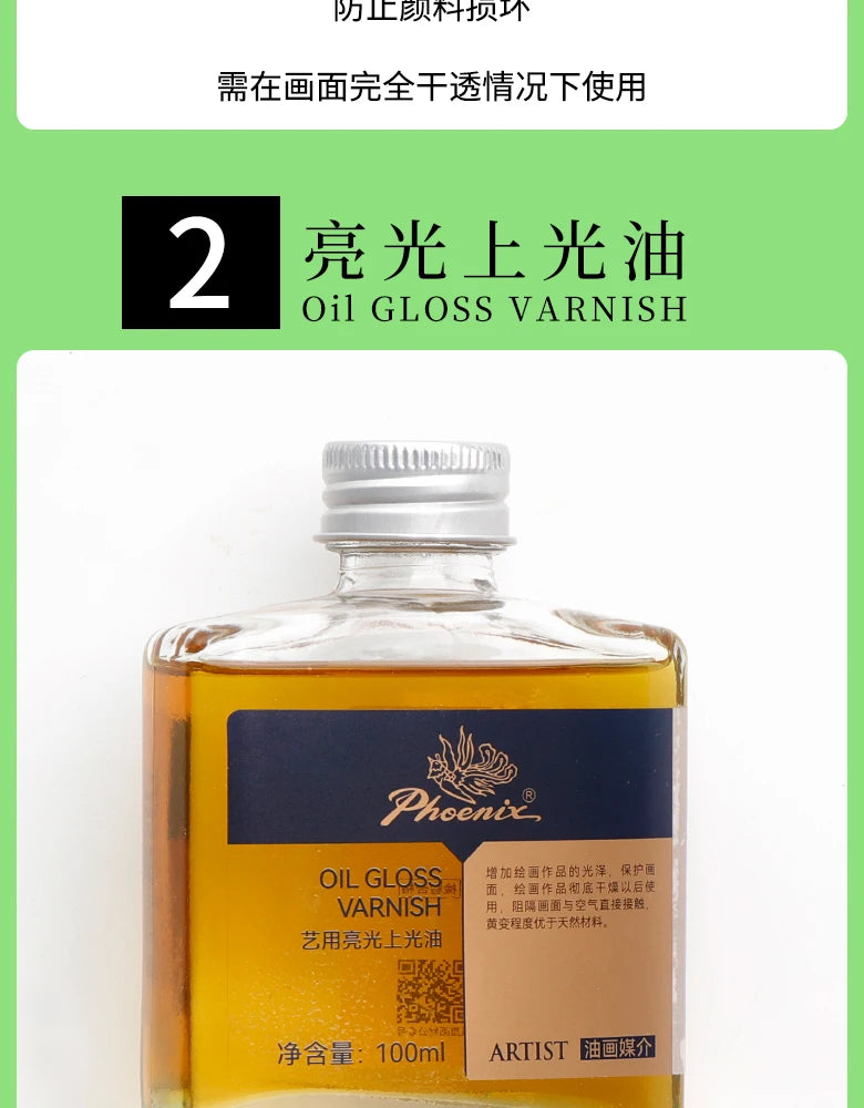 Medium de 100ml para pinturas al óleo, secado rápido, aceite de tóner, retoque de esmalte, barniz brillante