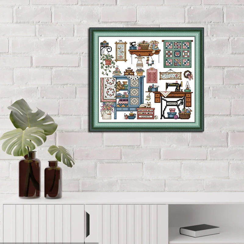 Kit de punto de cruz, imágenes de costura patrón HD impreso, tela Aida, 16CT, 14CT, 11CT