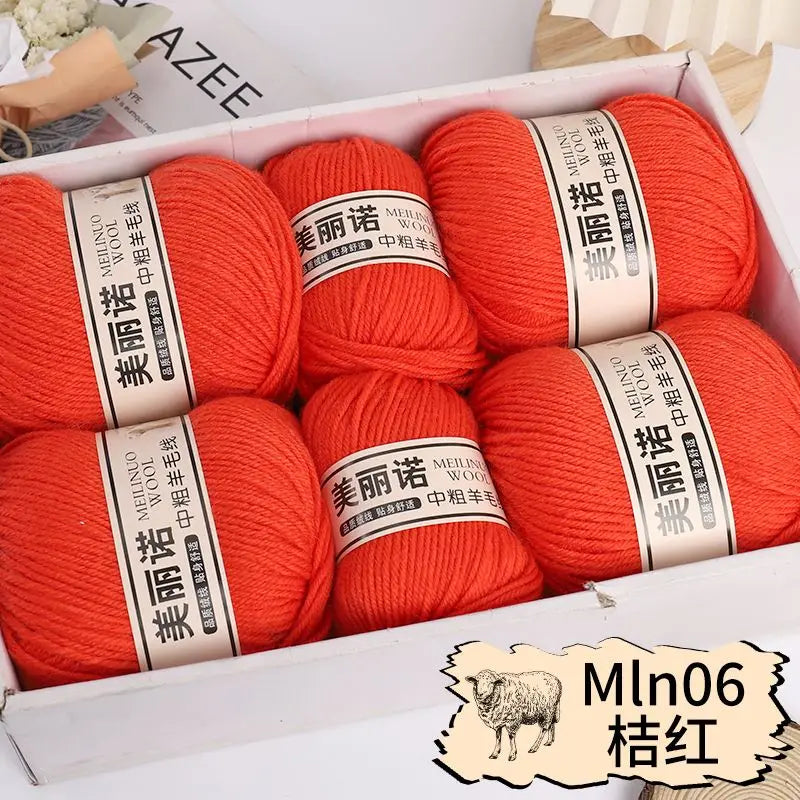 500 g/set de lana merina de 4 capas para tejer a mano