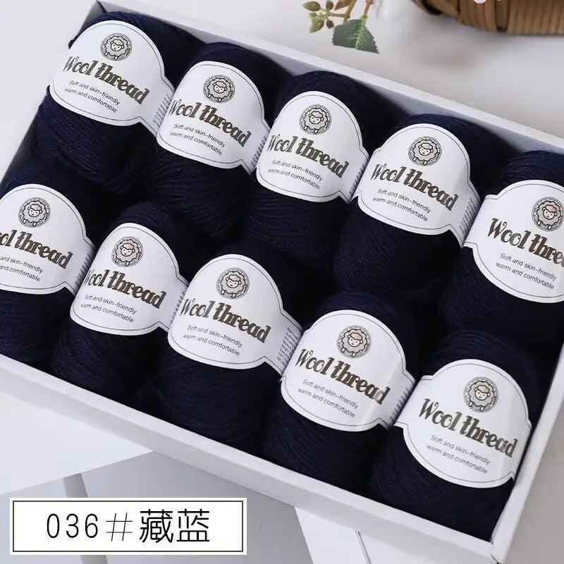 500 g/set (10 unidades de 50g) de  lana merino lisa