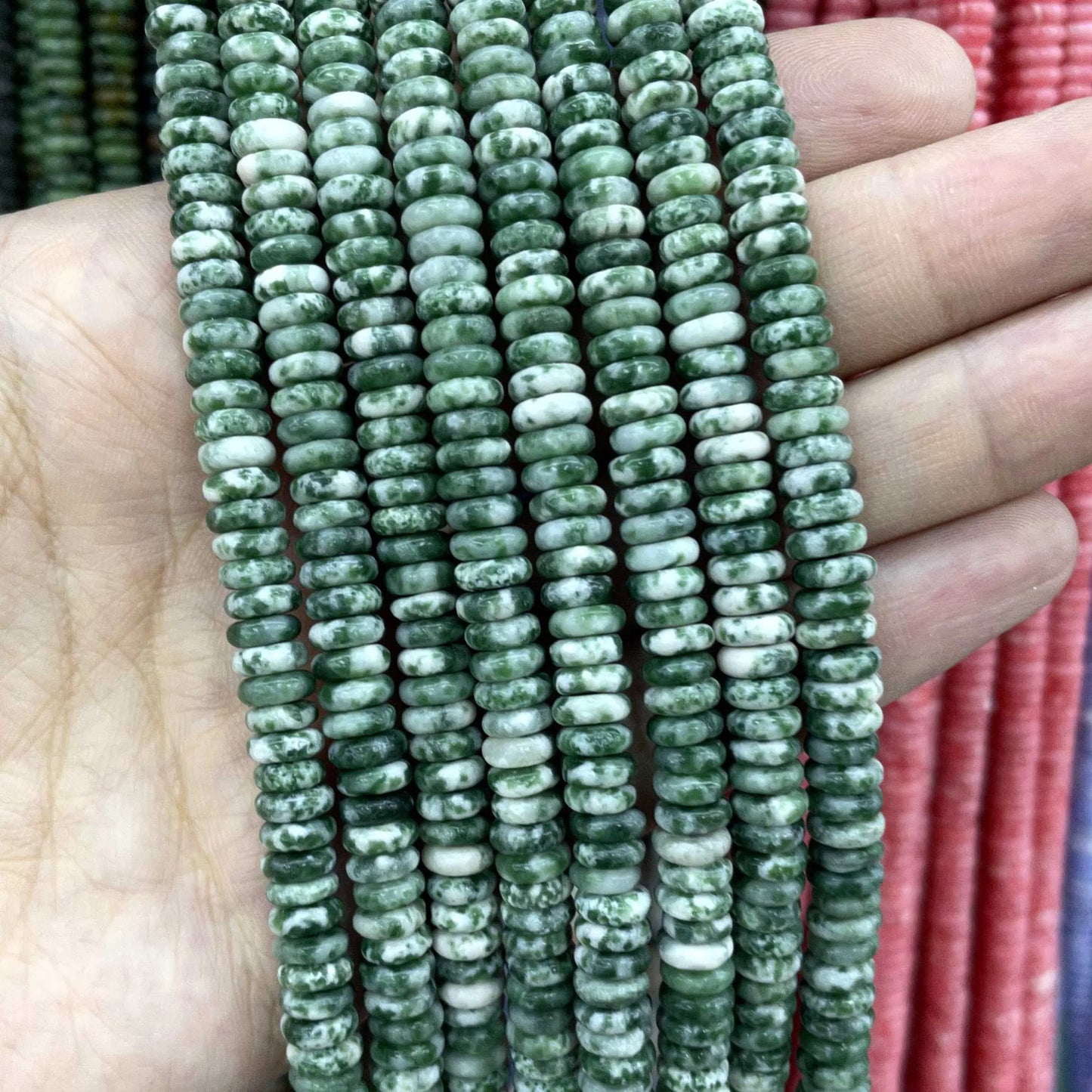 Rondelle de piedra Natural de 2x6mm, turquesas, cuarzo, jaspe, ágatas, mostacillas redondas, planas