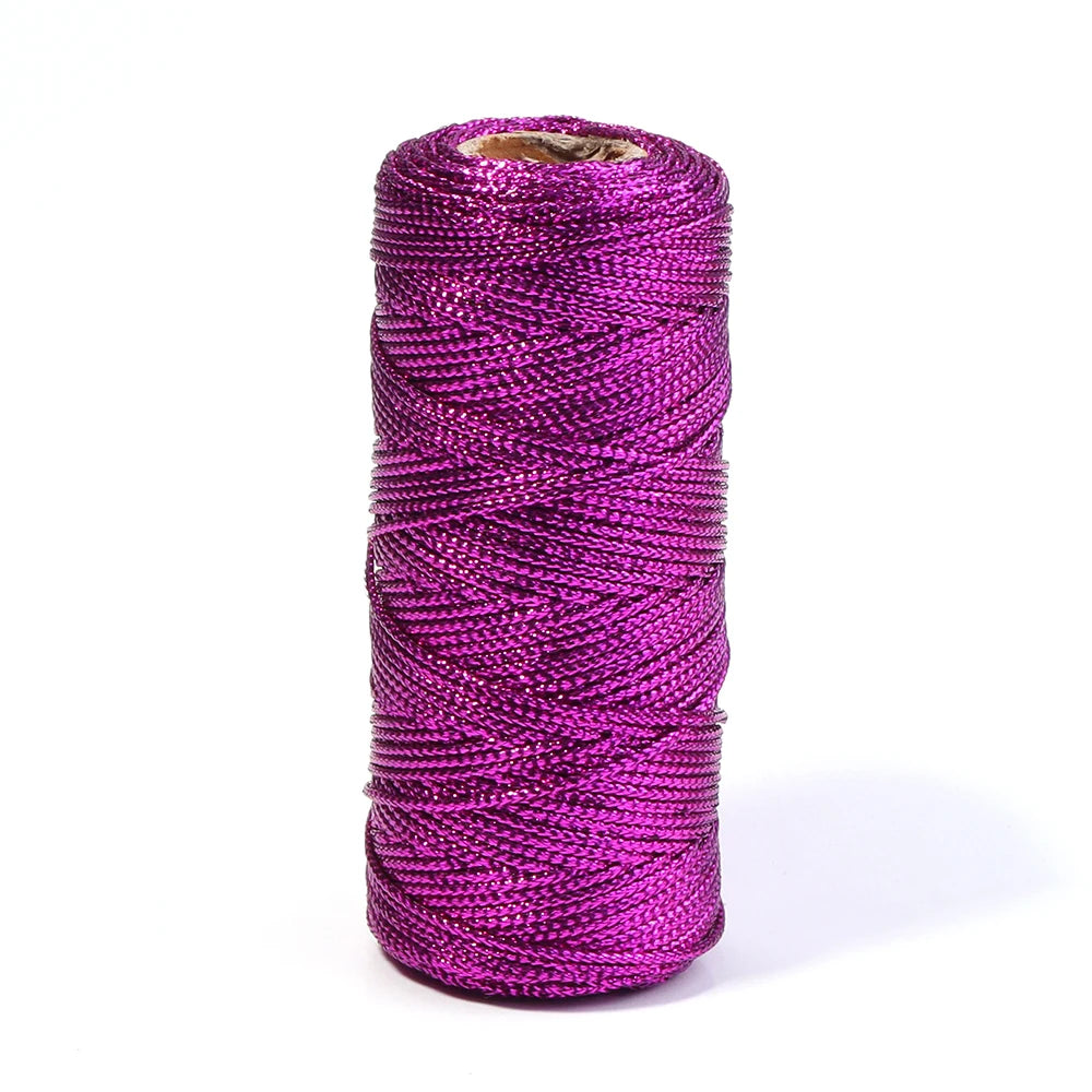 Cuerda de 1,5mm y 100m, cordón dorado y plateado para embalaje de regalo, cordón para macramé
