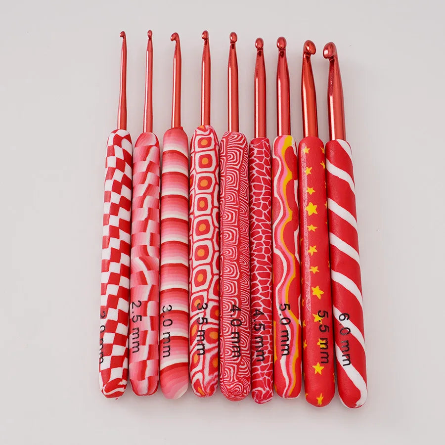 Juego de variados colores y estilos de crochet para tejer, de aluminio, con mango ergonómico