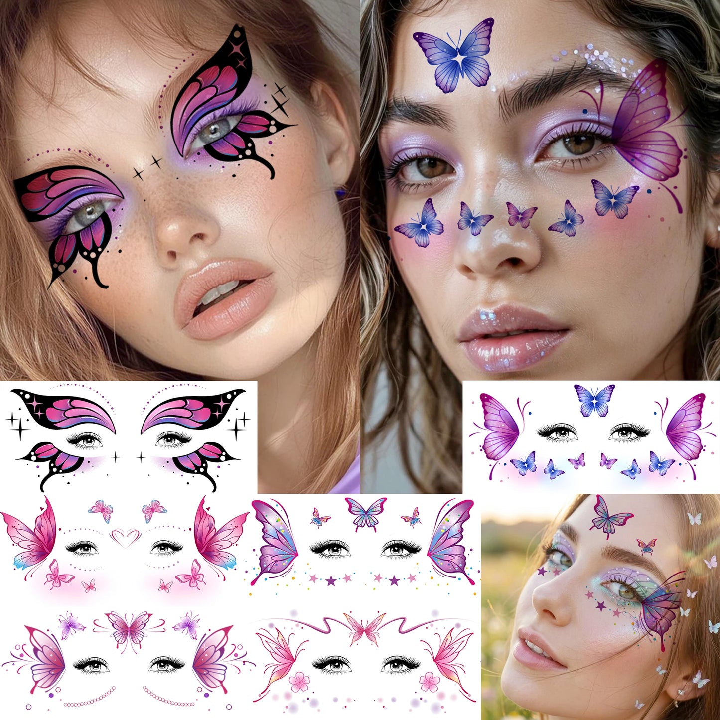 6 Hojas de Tatuajes Temporales para Halloween, Duraderos e Impermeables para Hombres y Mujeres