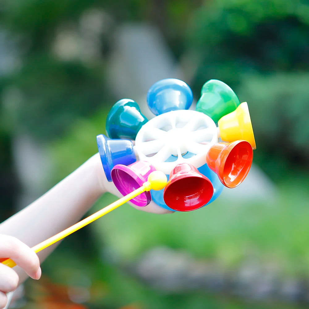 Juego de Instrumentos Musicales Orff, Campana de Mano de 8 Notas Coloridas para Niños.
