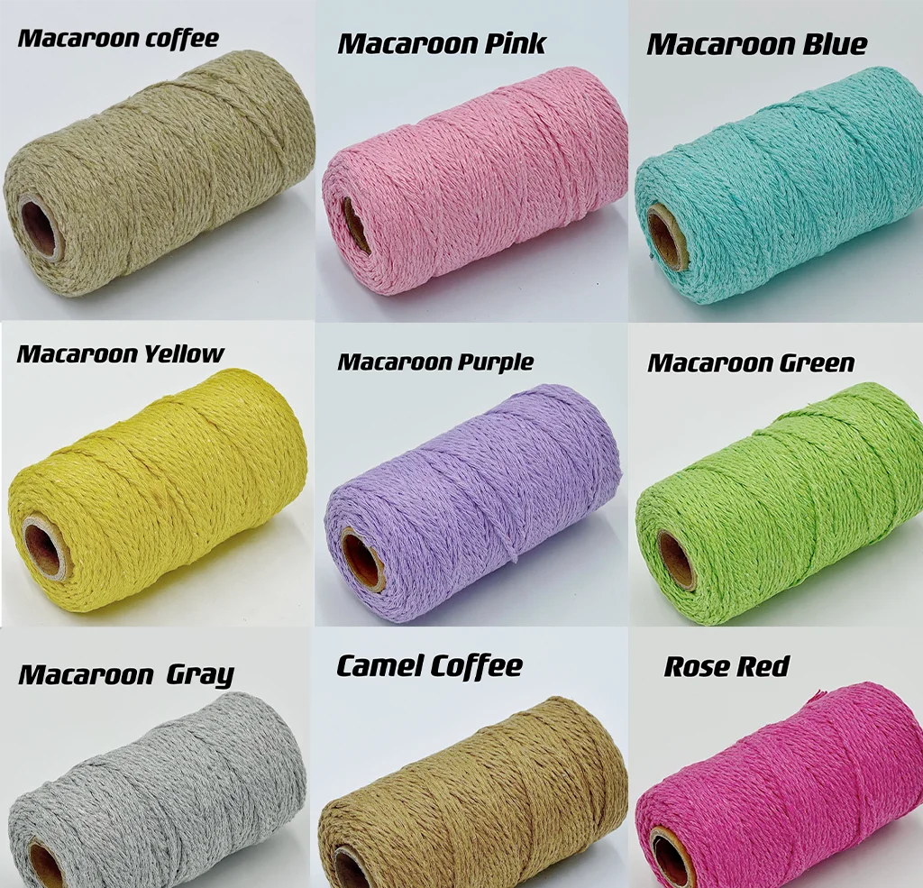 Cuerda de macramé de 2mm, hilo de yute suave, cuerda trenzada de colores para manualidades