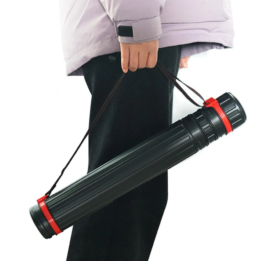 Caja de Almacenamiento de Arte Portátil de Plástico, Tubo Ajustable con Correas