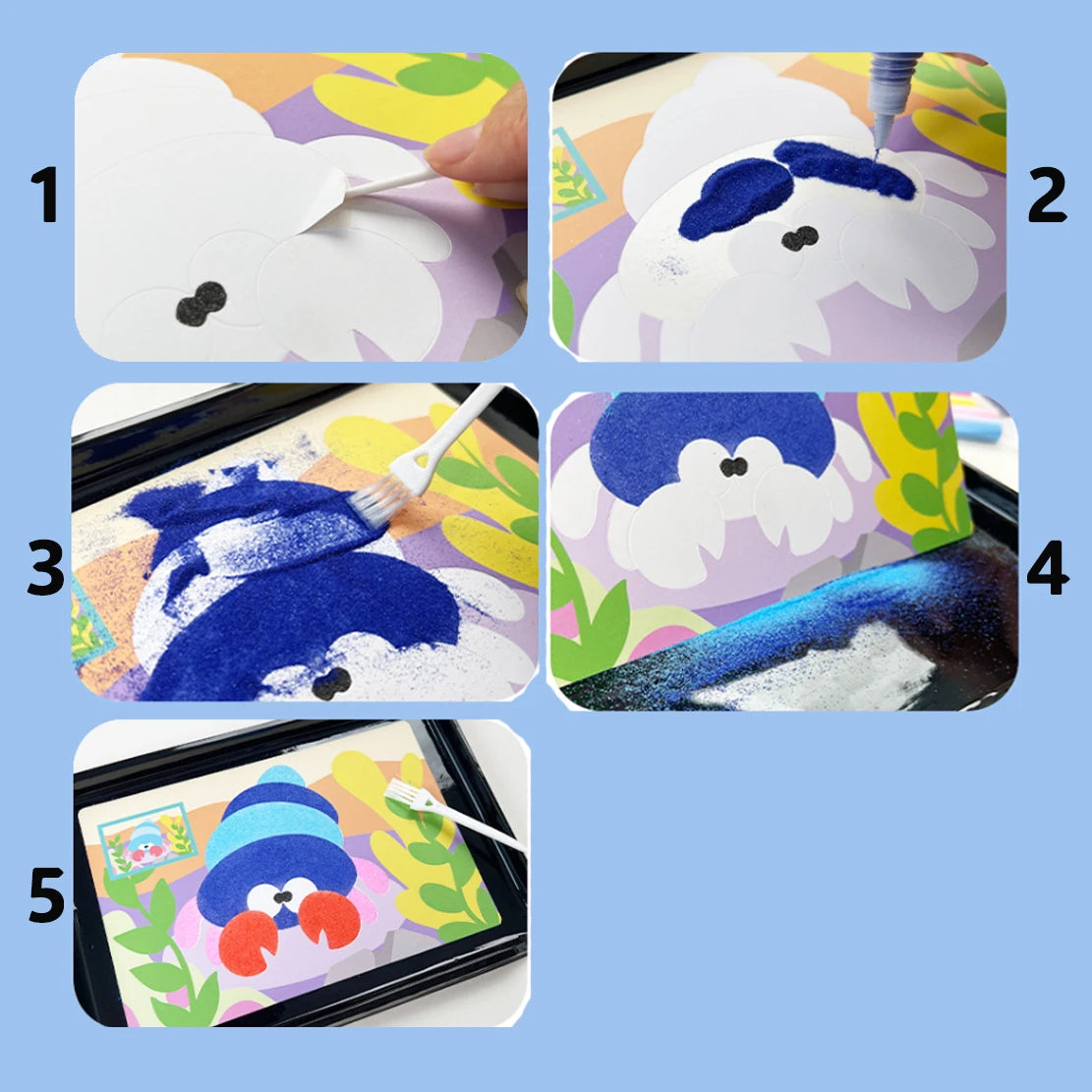 Juego de pintura de arena mágica para niños, juguetes de dibujo