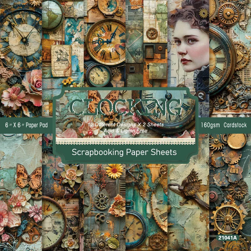 12 hojas de papel para álbum de recortes de 15x15cm