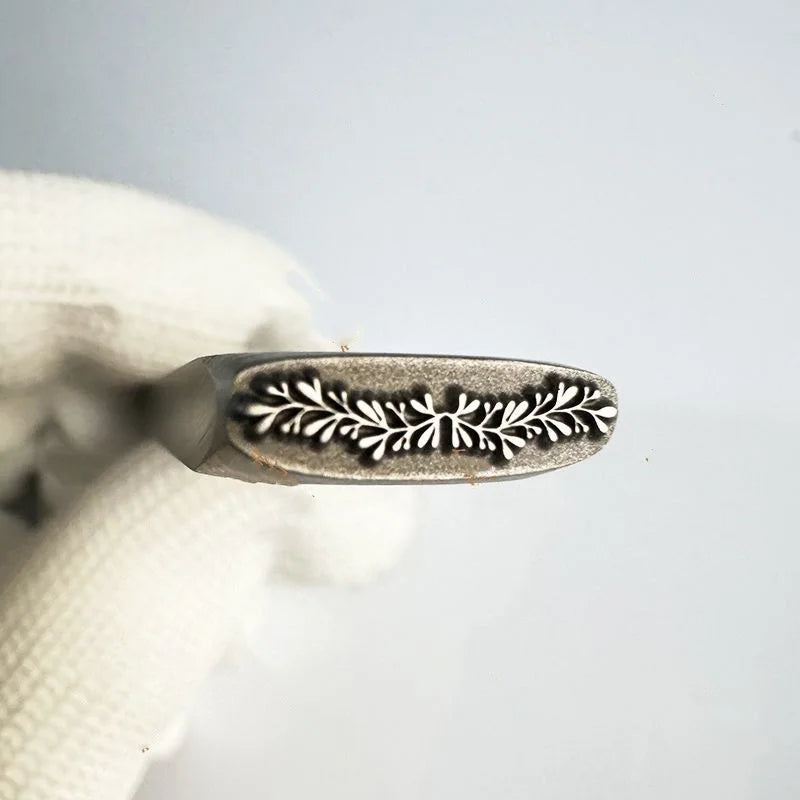 Sellos de joyería con patrón, de acero, troqueles de grabado para pulsera de oro y plata.