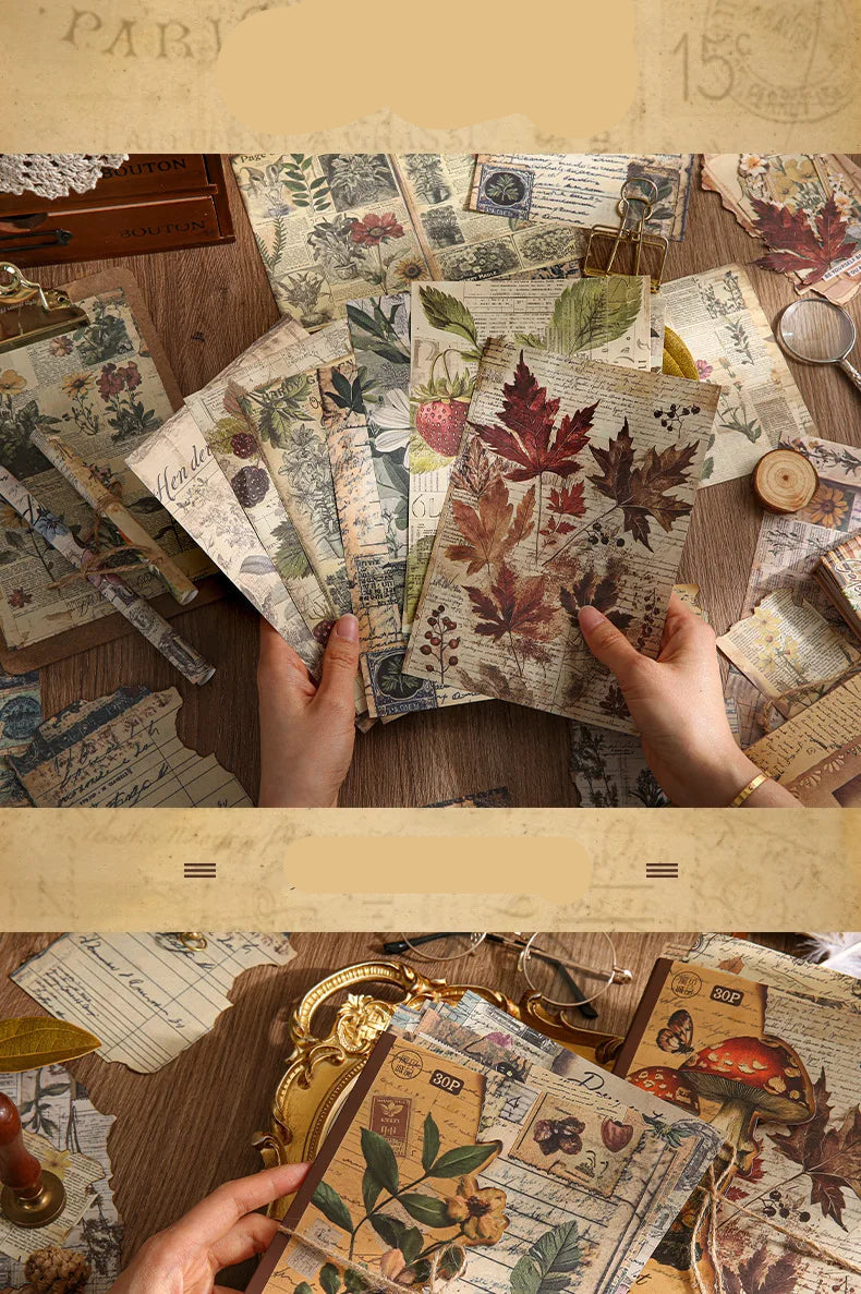 30 Uds. Planificador de papel Vintage, suministros artesanales