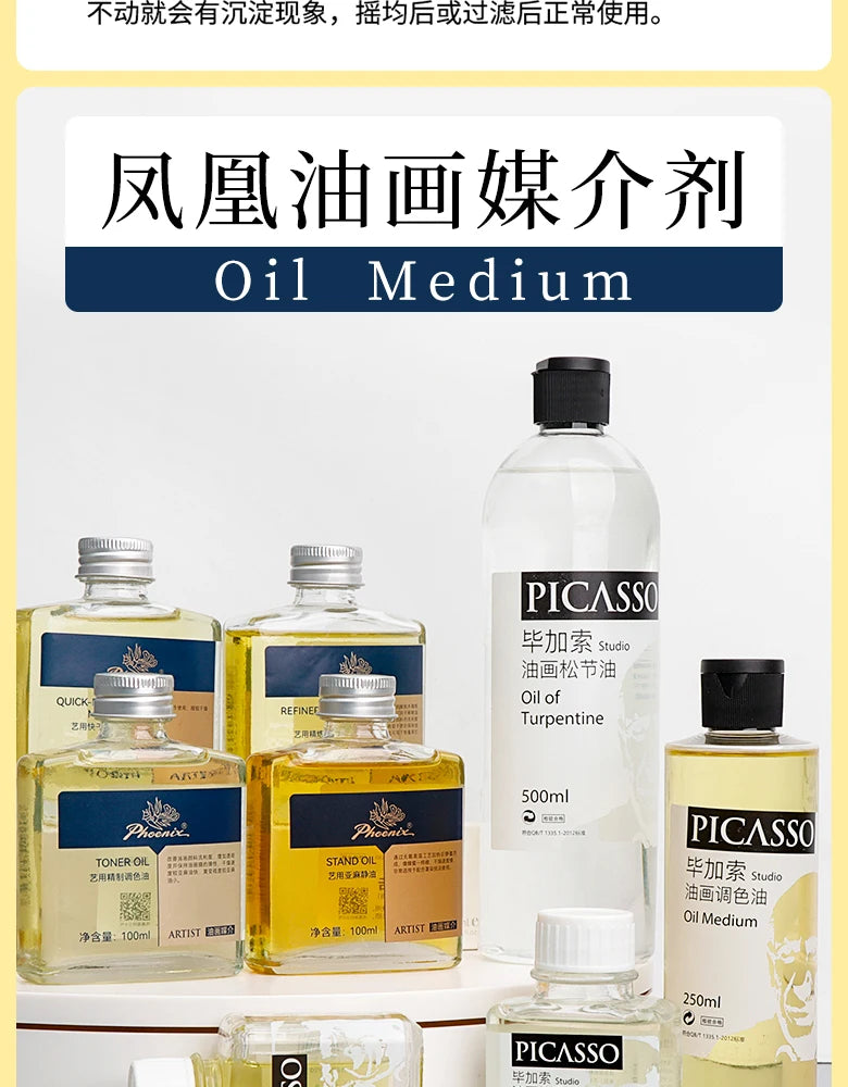 Medium de 100ml para pinturas al óleo, secado rápido, aceite de tóner, retoque de esmalte, barniz brillante