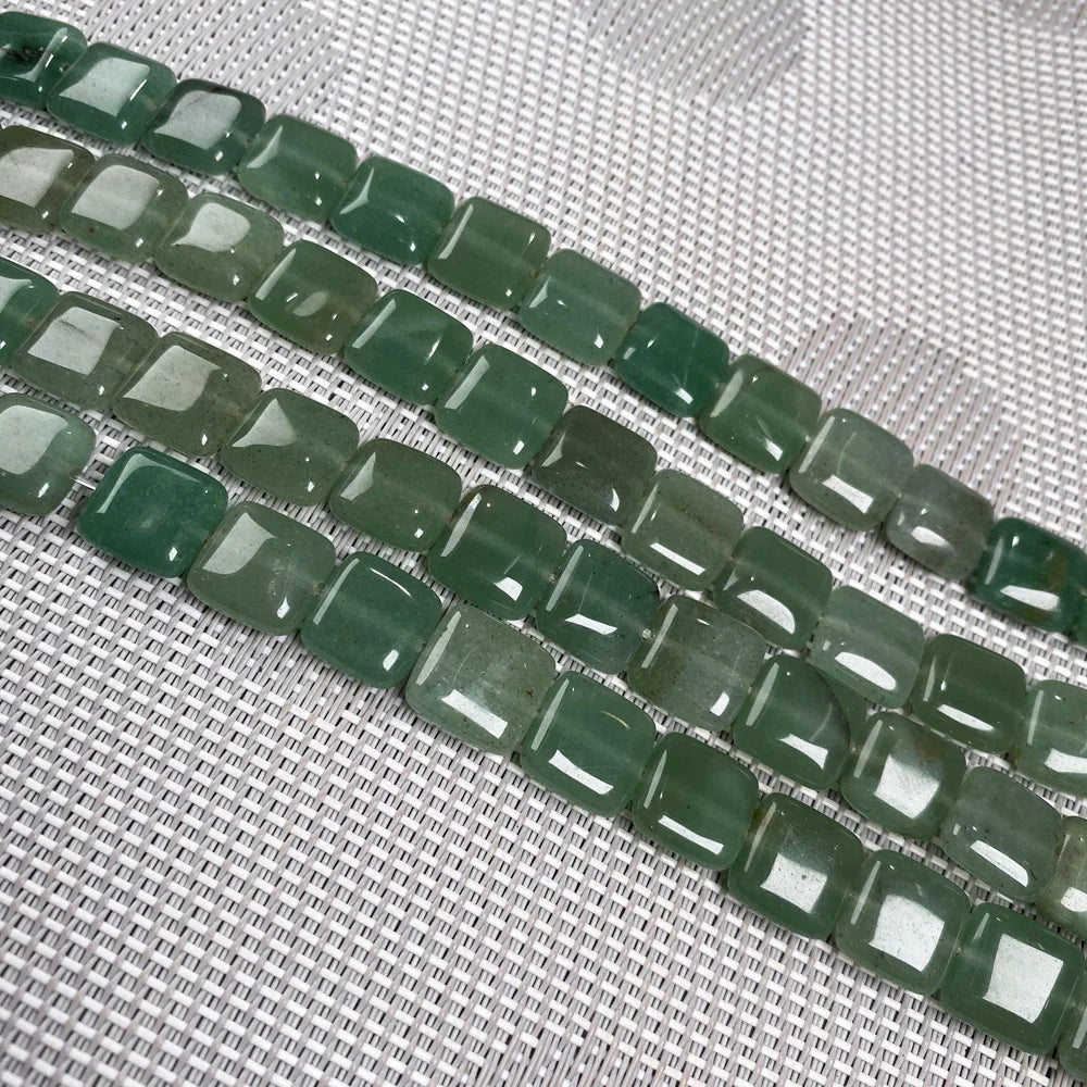 Mostacillas de piedra Natural con forma cuadrada,  para fabricación de joyería. Longitud: 20 cm