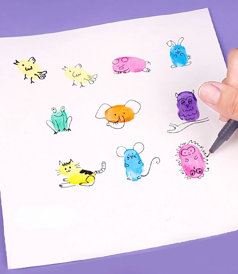 Juego de pintura con dedos para niños, 6/12 colores, 60ml, pintura lavable seguro, no tóxico