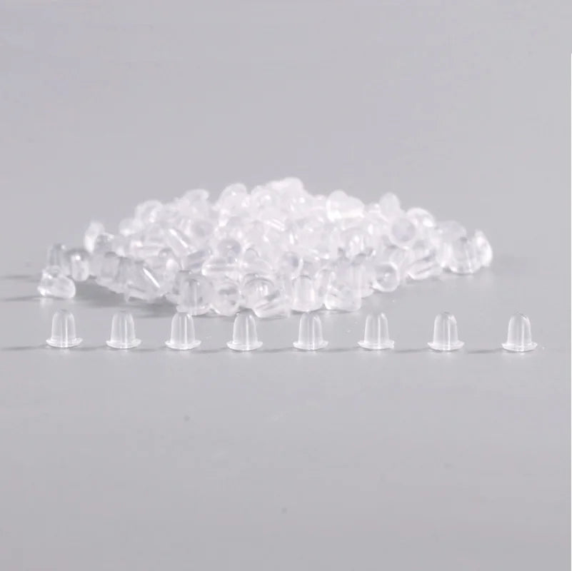500 a 2000 Uds. Tapones de goma traseros para pendientes, de silicona, redondos