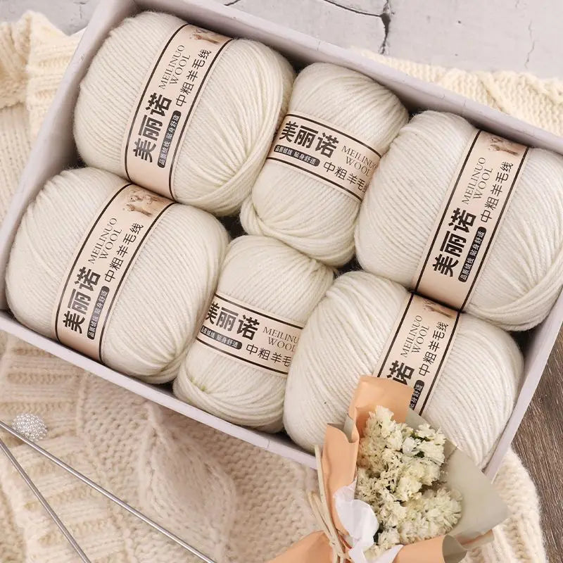 500 g/set de lana merina de 4 capas para tejer a mano