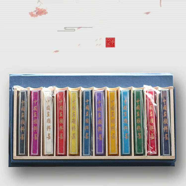 Barras de tinta de pigmento de Color, bloques de tinta de pintura china 12 uds.