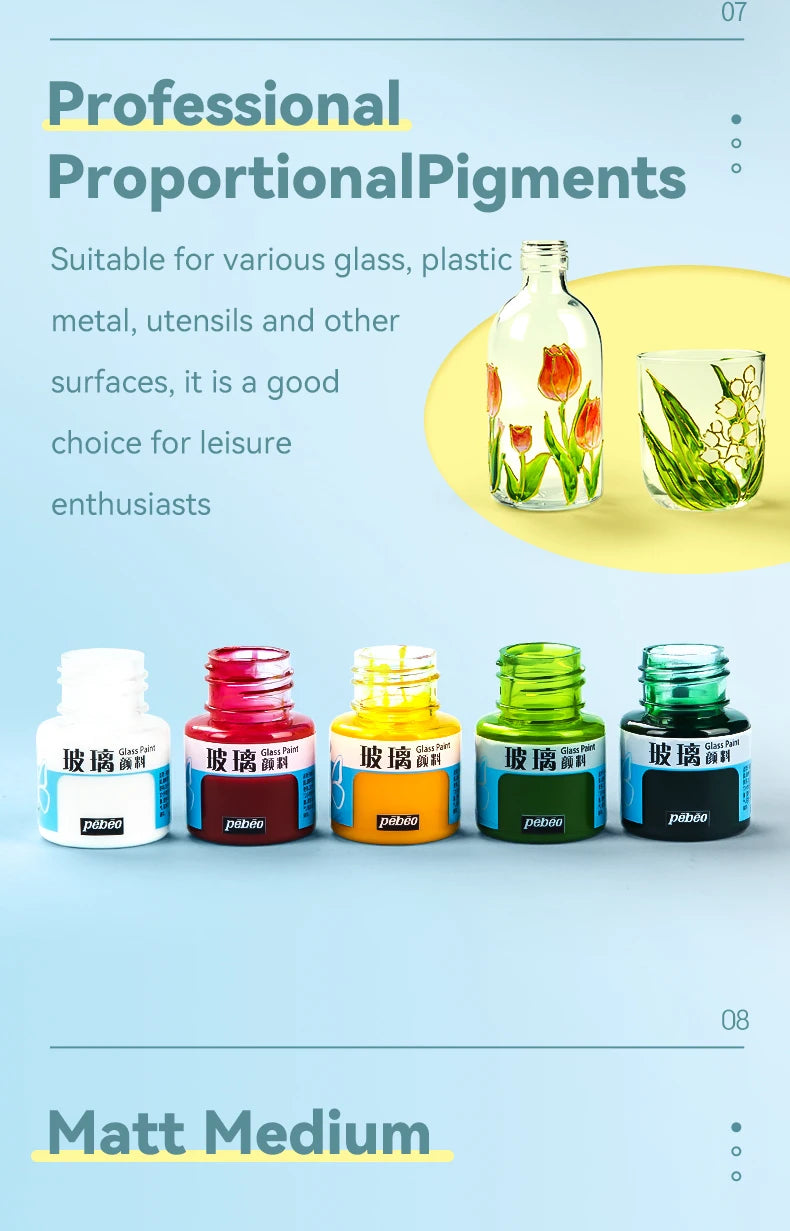Pinturas acrílicas, pigmentos de vidrio impermeables de ricos colores, tubo para suministros de pintura, 20ml