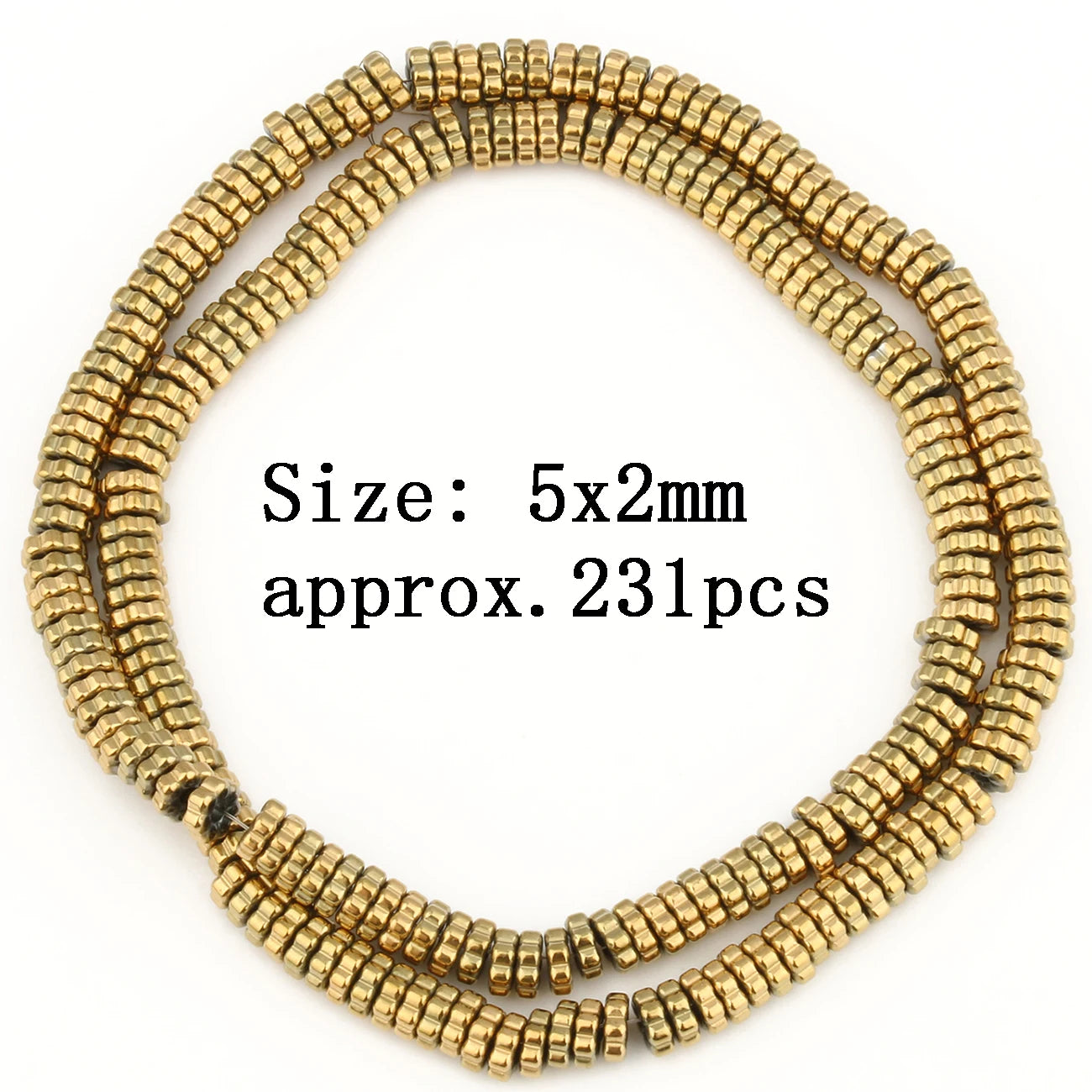 Mostacillas de hematita chapadas en oro Natural para fabricación de joyería