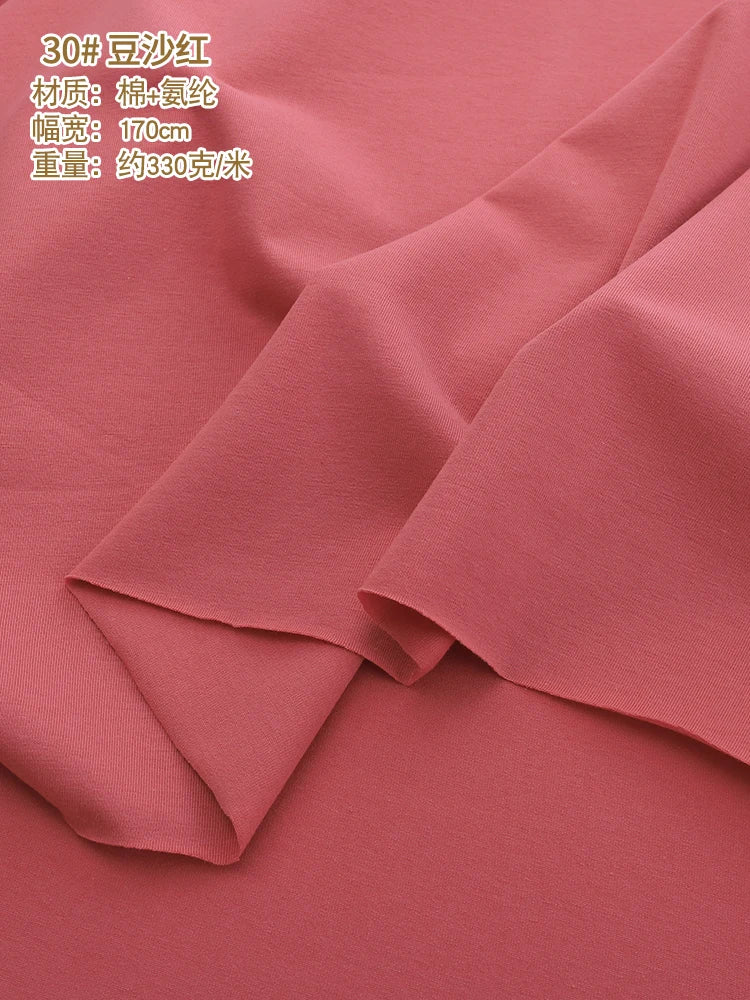 170x50cm 95% algodón 5% LICRA tejido de Jersey hacer ropa deportiva de primavera y verano, tela de alta elasticidad 330 g/m