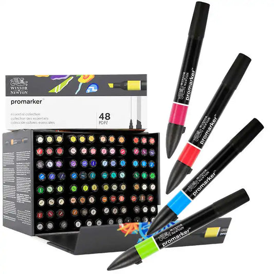 WINSOR & NEWTON Promarker a base de Alcohol, juego de 6/12/24/48/96 colores,  de doble punta