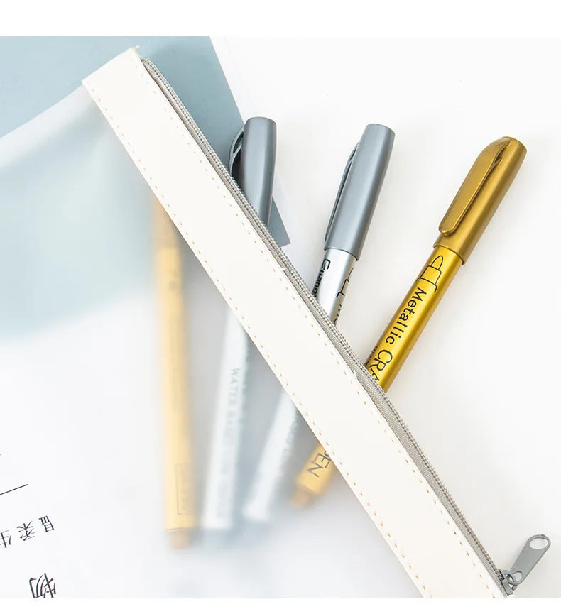 Bolígrafos de pintura acrílica permanente plateada/dorada, para pintura en variadas superficies, de punta suave/dura de 1-5MM