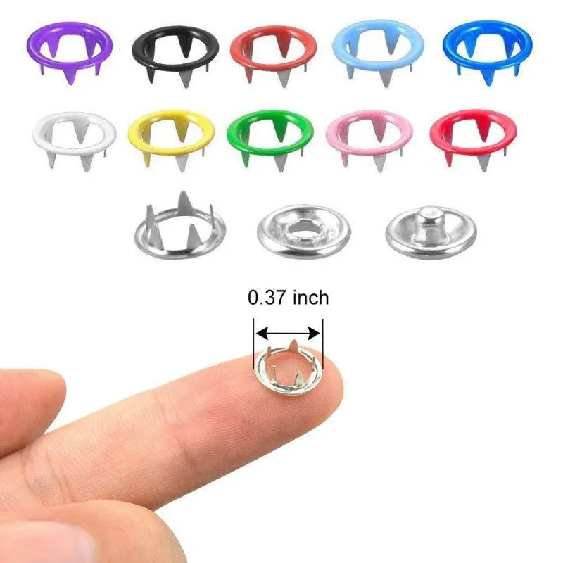 Juego de Herramientas de Alicate Sólido, Broches a Presión para Instalar en Ropa y Bolsos. 50/100 Piezas Botones Metálicos de Colores.
