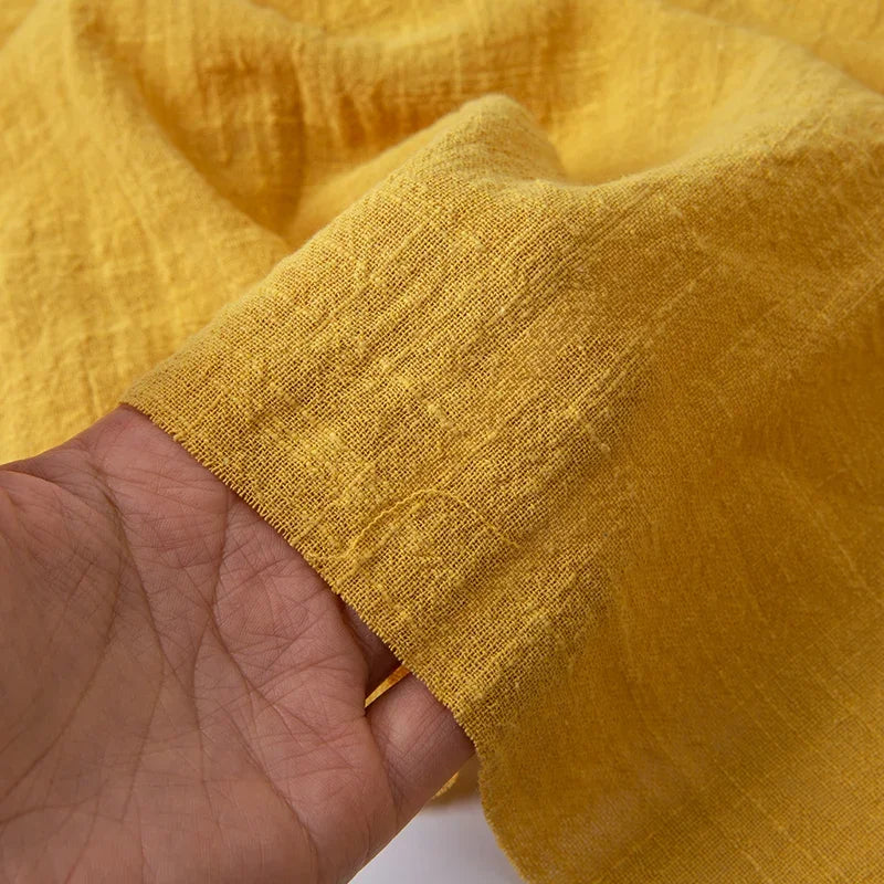 Tela de algodón de lino fino suave, orgánico de Color sólido