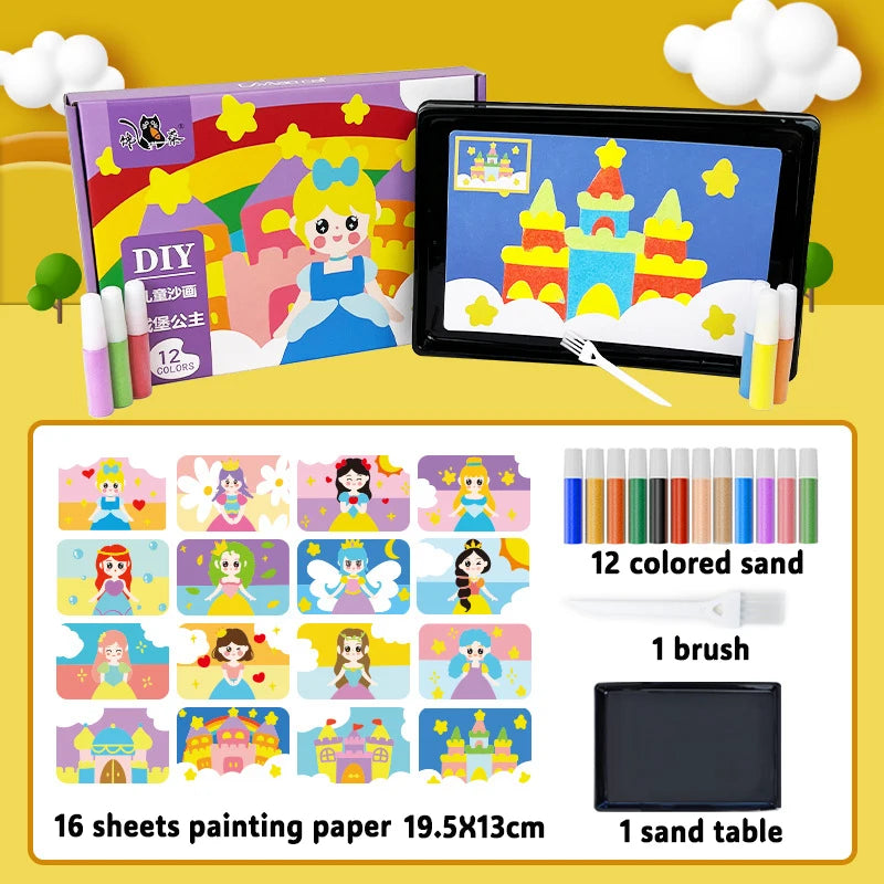 Juego de pintura de arena mágica para niños, juguetes de dibujo